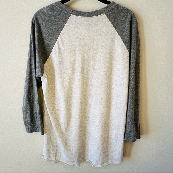 Southern Trend Red and Gray Raglan Sleeve Baseball-Style Arkansas Razorback Top - Picture 4 of 4